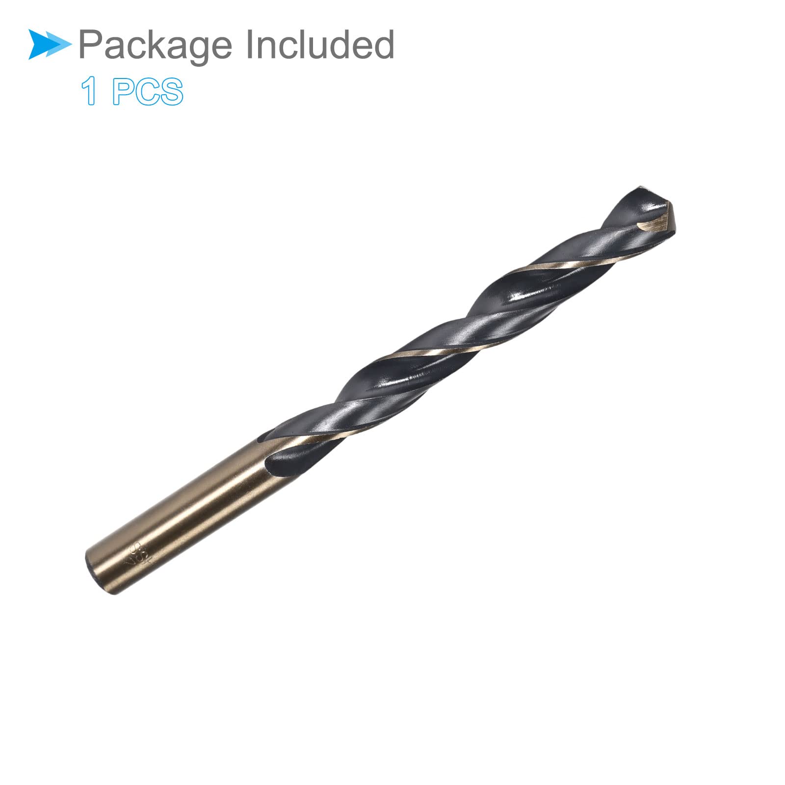 CoCud Twist Drill Bits, 12mm Cutting Edge, Titanium & Nitride Coated High Speed Steel 4341 Round Shank - (Applications: for Stainless Steel Drilling Machine), 1-Piece