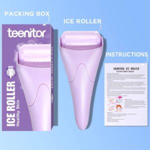 Teenitor Purple Ice Roller for Face, Anxiety Relief Items, Ice Face Roller Skin Care, Cold Face Roller for Puffiness, Face Roller Freezer Facial Massager Skin Care Tools