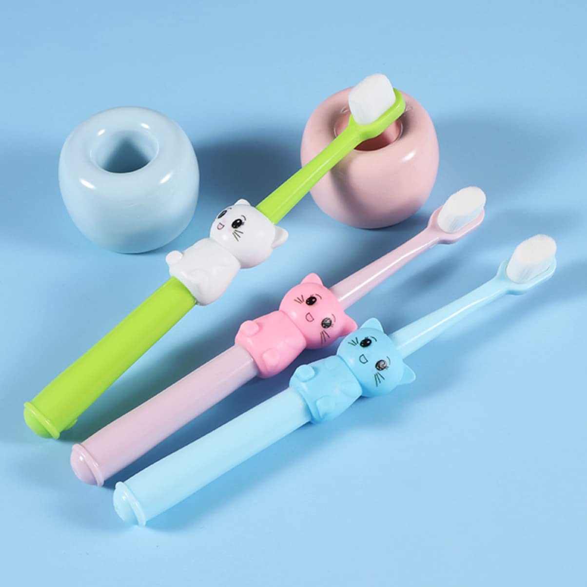 Healifty 3pcs Children's Soft Bristle Toothbrush Lovely Kids Toothbrush Child Toothbrush Kid Oral Care Toothbrush Manual Toothbrush Toothbrushes Teeth Cleaning Brush Aldult TPE Makeup Baby