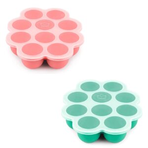 KeaBabies Silicone Baby Food Freezer Tray with Clip-on Lid - Breast Milk Trays for Freezer - Baby Food Containers - Baby Food Trays for Freezing, Dishwasher, Microwave, BPA-Free Baby Food Storage