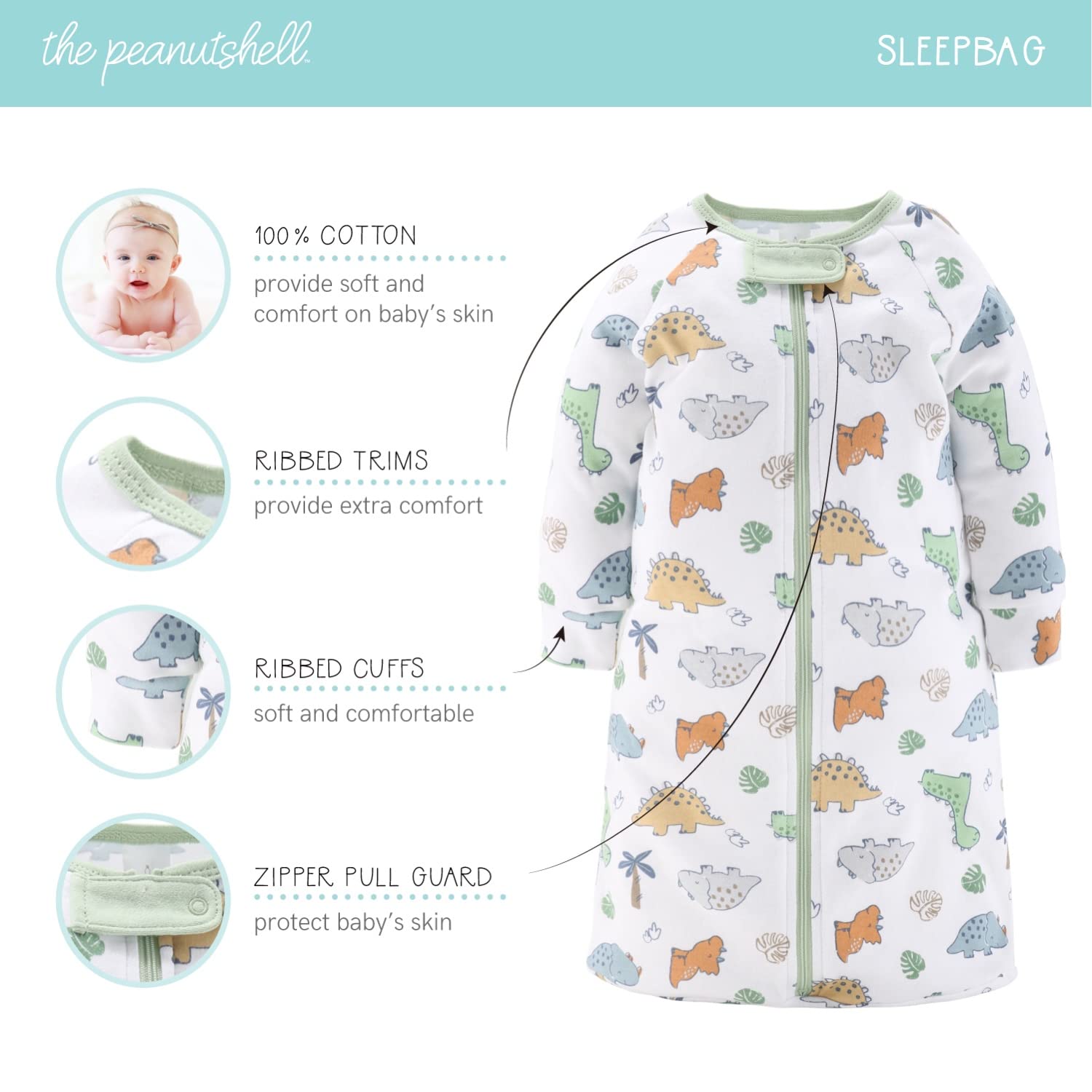 The Peanutshell Baby Layette Gift Set for Baby Boys - 23 Piece New Born Baby Boy Gift Set, Baby Clothes & Newborn Essentials Must Haves - Newborn Baby Boy Clothes 0-3 Months - Dinosaur