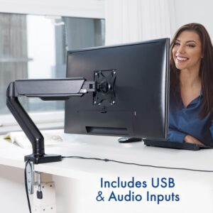 Stellar Mounts Spring LCD Monitor Arm with USB and Multimedia Ports for: Sceptre ‎E205W-16003R 20" 1600x900 75Hz Ultra Thin LED Monitor 2X HDMI VGA Built-in Speakers