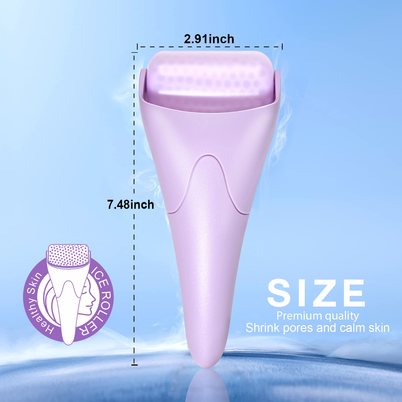 Teenitor Purple Ice Roller for Face, Anxiety Relief Items, Ice Face Roller Skin Care, Cold Face Roller for Puffiness, Face Roller Freezer Facial Massager Skin Care Tools