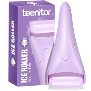 teenitor purple ice roller for face, anxiety relief items, ice face roller skin care, cold face roller for puffiness, face roller freezer facial massager skin care tools