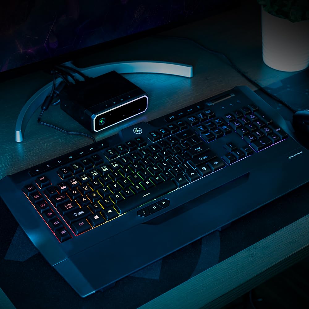 IOGEAR Gaming IKON II Gaming Keyboard, 124 Keys, Volume Control, 28 Anti-ghosting Keys, RGB Backlit, Windows Gaming PC, MacBook, Chromebooks, GKB705