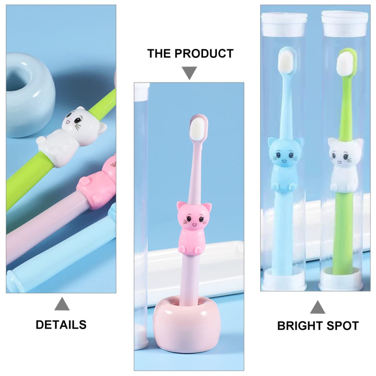 Healifty 3pcs Children's Soft Bristle Toothbrush Lovely Kids Toothbrush Child Toothbrush Kid Oral Care Toothbrush Manual Toothbrush Toothbrushes Teeth Cleaning Brush Aldult TPE Makeup Baby