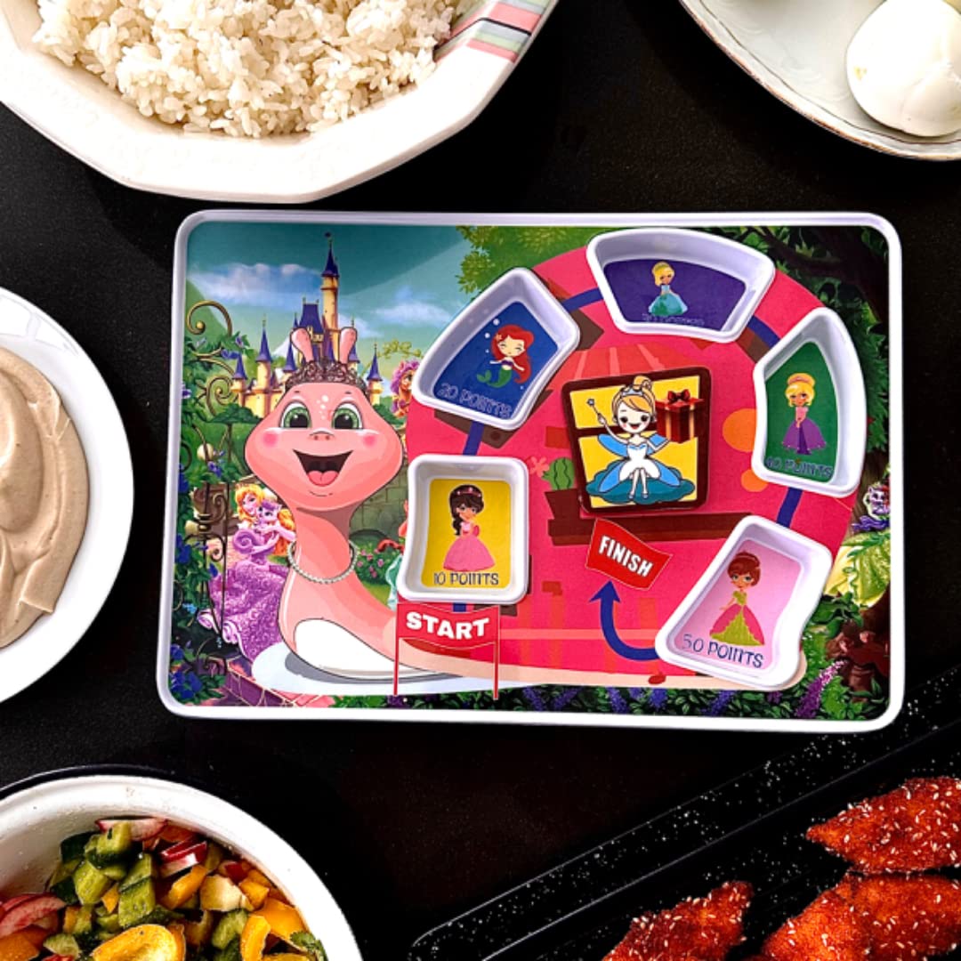 K'ONIJO Fun Picky Eaters Maze Plate Adventure: Unlock New Tastes, Follow the Path to the Hidden Treat! Fairy Princess Themed