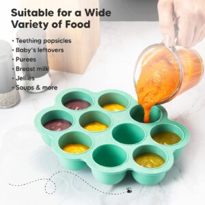 KeaBabies Silicone Baby Food Freezer Tray with Clip-on Lid - Breast Milk Trays for Freezer - Baby Food Containers - Baby Food Trays for Freezing, Dishwasher, Microwave, BPA-Free Baby Food Storage