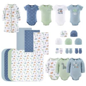 the peanutshell baby layette gift set for baby boys - 23 piece new born baby boy gift set, baby clothes & newborn essentials must haves - newborn baby boy clothes 0-3 months - dinosaur