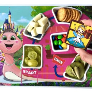 K'ONIJO Fun Picky Eaters Maze Plate Adventure: Unlock New Tastes, Follow the Path to the Hidden Treat! Fairy Princess Themed