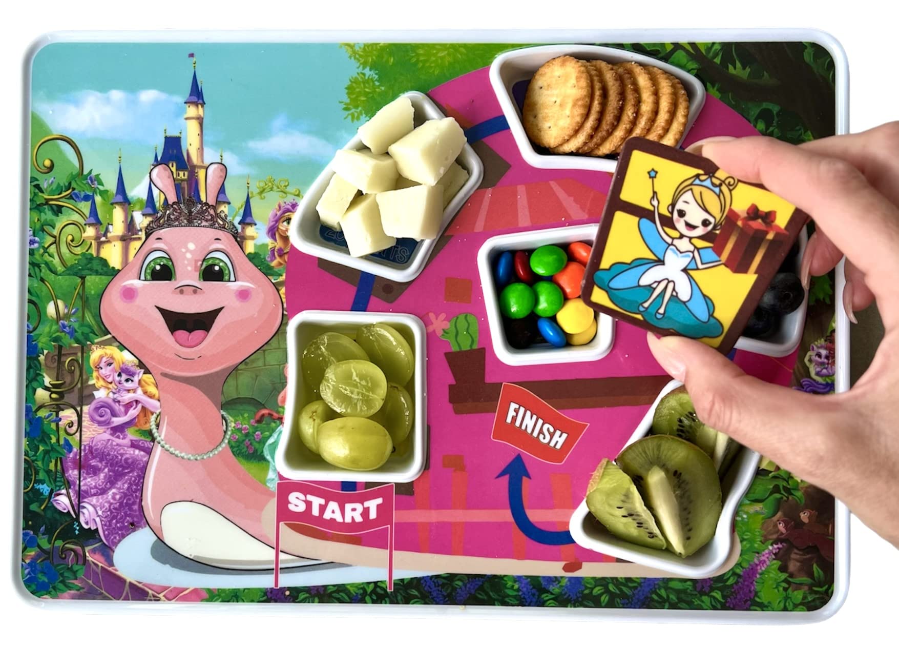 K'ONIJO Fun Picky Eaters Maze Plate Adventure: Unlock New Tastes, Follow the Path to the Hidden Treat! Fairy Princess Themed