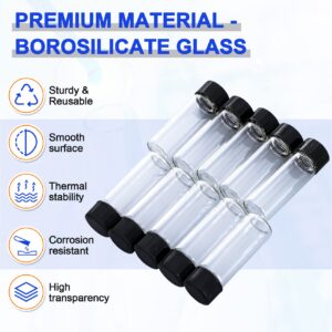 creahub 100 Pack 4ml Glass Vials with Screw Caps, Clear Liquid Sample Vial Bottles, Lab/Travel Storage Vials for Essential Oil, Perfume, Meds, Reagent, Anointing Oil