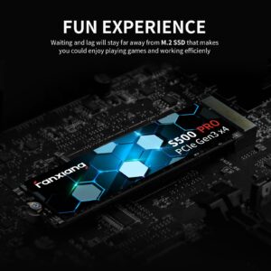 fanxiang S500 Pro 2TB NVMe SSD M.2 PCIe Gen3x4 2280 Internal Solid State Drive, SLC Cache 3D NAND TLC, Up to 3500MB/s, Compatible with Laptop and PC Desktops(Black)