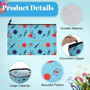 Reginary 6 Pcs Nurse Cosmetic Bag Bulk Christmas Nursing Gifts for Women Nurse Pouch Bags Makeup Bag Travel Organizer Zipper Pouch Xmas Birthday Gift for Nurse Nursing School(Bright Style)