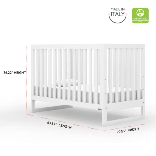 dadada Baby’s 3-in-1 Austin Convertible Crib - Newborn Essentials Baby Bed Fits Standard Crib Mattress - Adjustable Bed Base - White