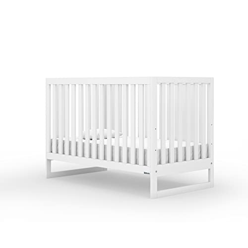 dadada Baby’s 3-in-1 Austin Convertible Crib - Newborn Essentials Baby Bed Fits Standard Crib Mattress - Adjustable Bed Base - White