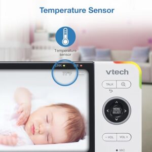 VTech VM928HD 5” 720p HD Display, Super 110 Wide Angle View Baby Monitor, Remote Pan-Tilt-Zoom,Night Vision, Up to 1000ft Range, Temperature Sensor, 9 Soothing Sounds & Lullabies,2-way Talk, No WiFi