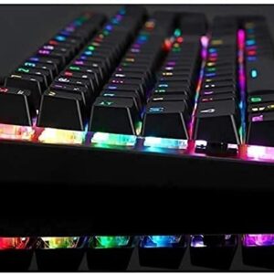 Feiyx Second Hand Wired Mechanical Keyboard 104 Keys RGB Blue Switch LED Backlit Anti-Ghosting Gaming Keyboard Premium,for Windows PC/MAC Games