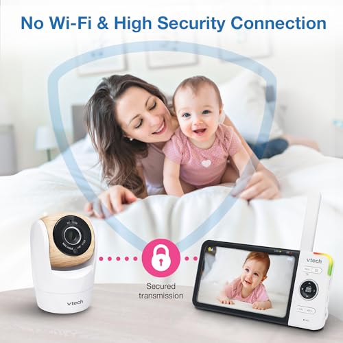 VTech VM928HD 5” 720p HD Display, Super 110 Wide Angle View Baby Monitor, Remote Pan-Tilt-Zoom,Night Vision, Up to 1000ft Range, Temperature Sensor, 9 Soothing Sounds & Lullabies,2-way Talk, No WiFi