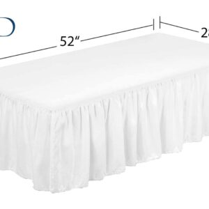 Thread Bond Crib Skirt 100% Microfiber-Durable Elegance for Baby Boys & Girls -Beautiful Ruffles for a Charming Finish -Soft Breathable-Easy On & Off Pleated with a 14” Drop (White Solid)