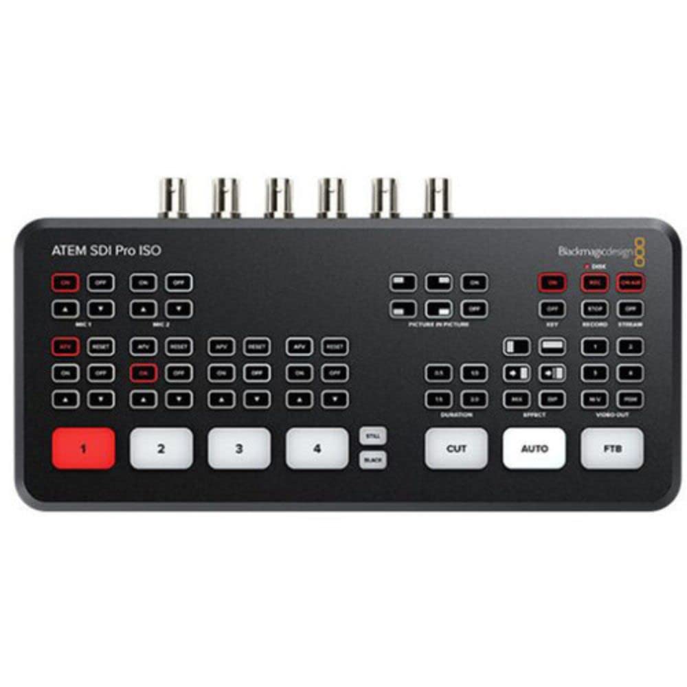 Blackmagic Design ATEM SDI Pro ISO Switcher Bundle with Kopul 3G-SDI Cable BNC to BNC (50 ft) and 10-Pack Straps