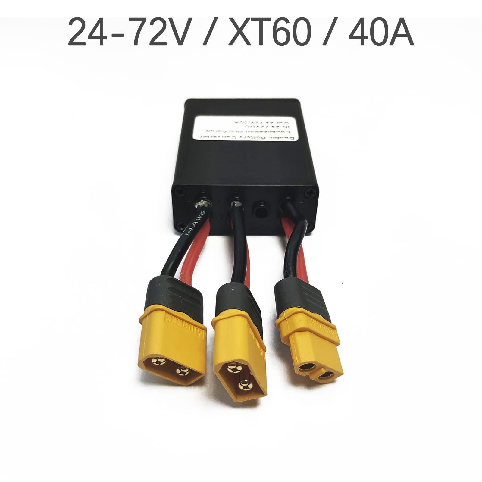 Copgge 40A 72V Dual Battery Parallel Connector XT60 Parallel Battery Converter for Increase The Capacity by Connecting Two Batteries in Parallel Equalization Module