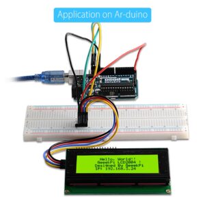 GeeekPi IIC I2C TWI Serial LCD 2004 20x4 Display Module with I2C Interface Adapter Yellow Backlight for Raspberry Pi Arduino STM32 DIY Maker Project BPI Tinker Board Electrical IoT Internet of Things