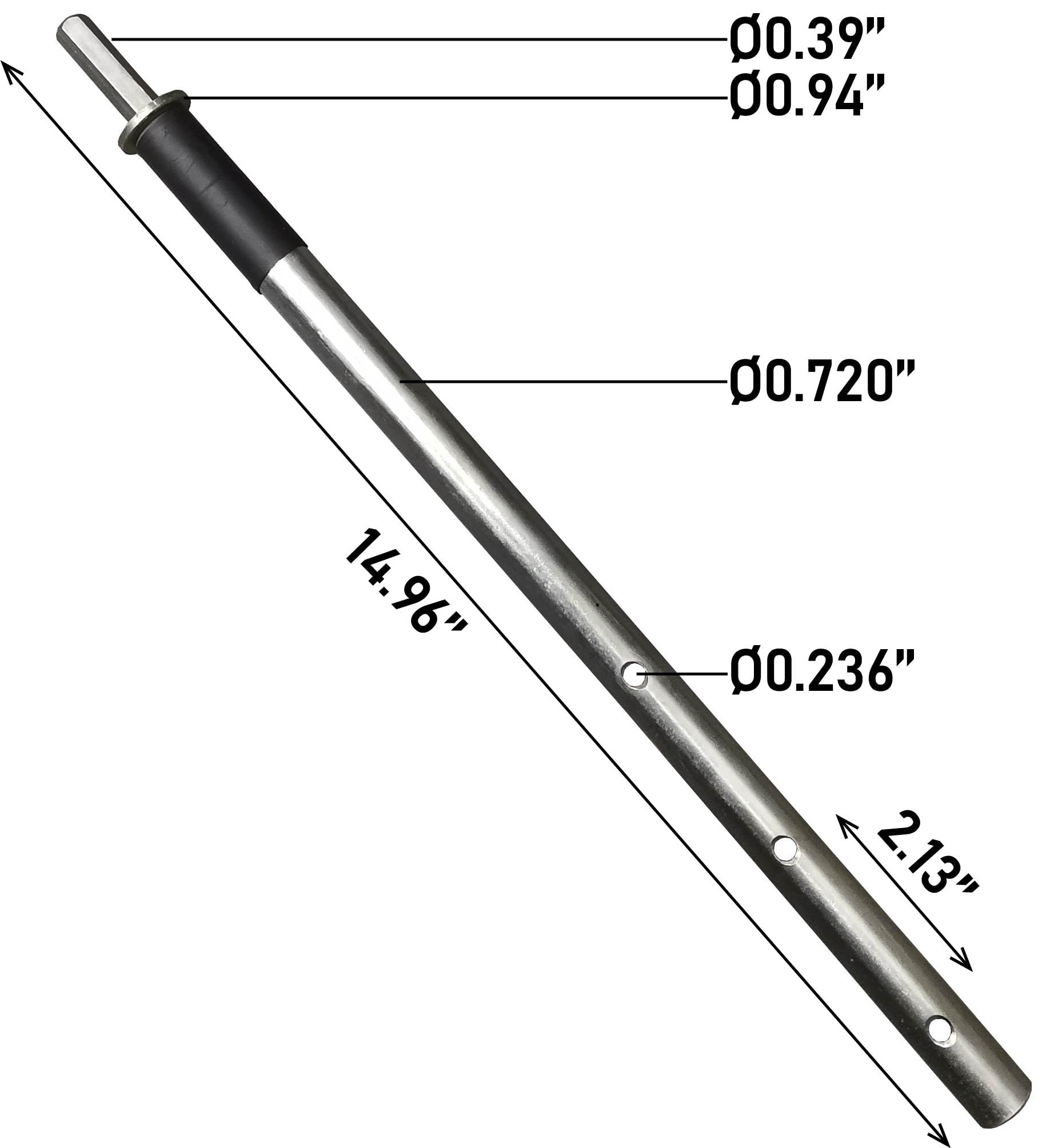 Ice Auger Drill Adapter Extension 16" – 18mm/0.720” Steel Cordless Drill Attachment for Ice Auger Drill Conversion