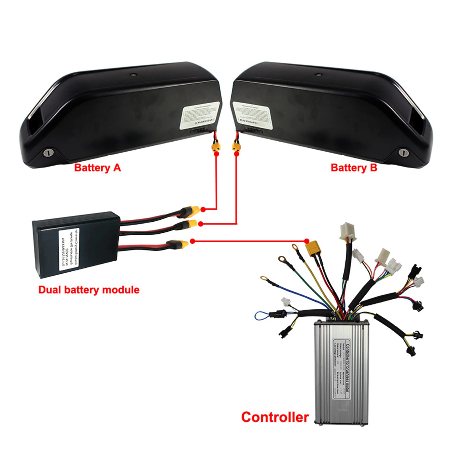 Copgge 40A 72V Dual Battery Parallel Connector XT60 Parallel Battery Converter for Increase The Capacity by Connecting Two Batteries in Parallel Equalization Module