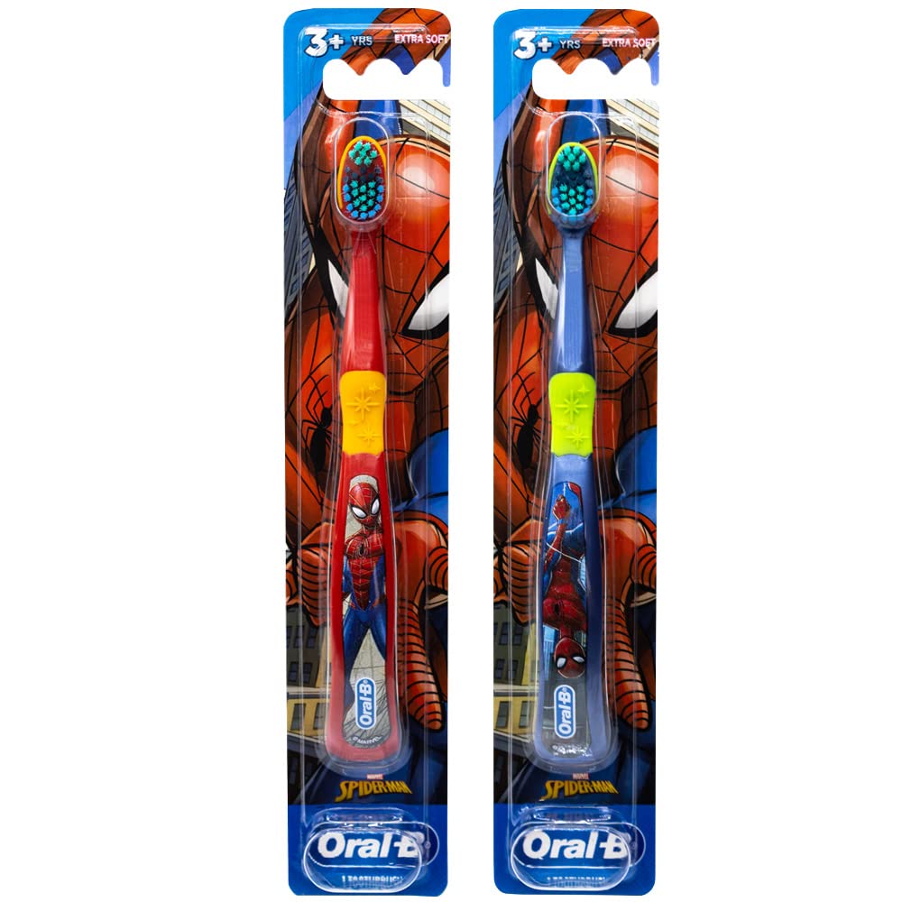 Colgate Marvel Spider-Man Toothbrush, 3+ YRS, Extra Soft (Colors & Characters Very) - Pack of 2