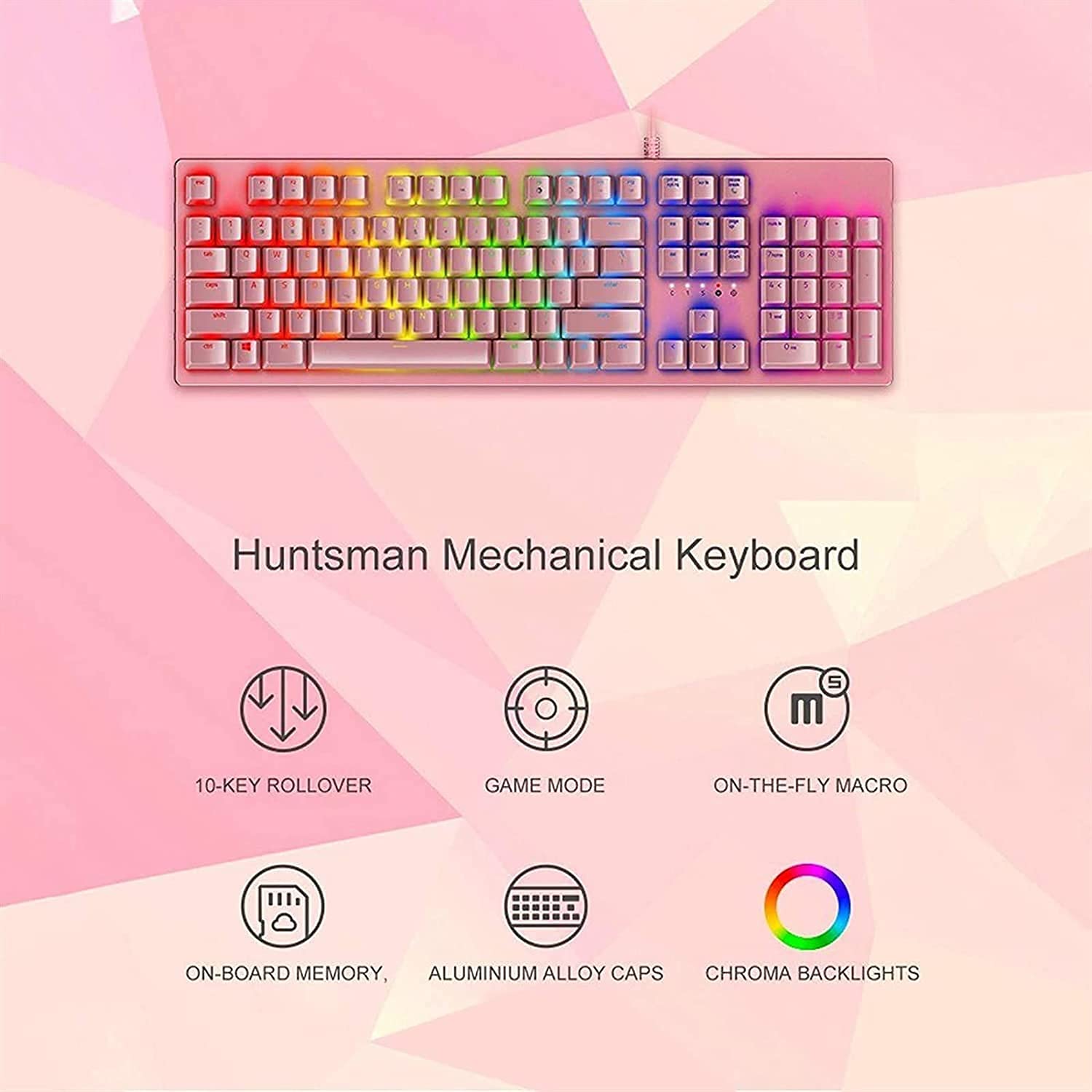 Feiyx Mechanical Gaming Keyboard RGB LED Backlit Wired Keyboard with Switches for Windows Mac PC Gamers