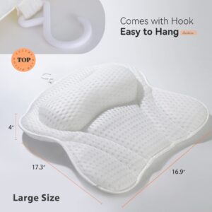 Docilaso Premium Bath Pillow, Quick-Drying 4D Air Mesh Bathtub Spa Pillow, 6 Non Slip Suction Cups, Soft and Comfortable - Suitable for All Bathtub, Hot Tub, Jacuzzi, Spas