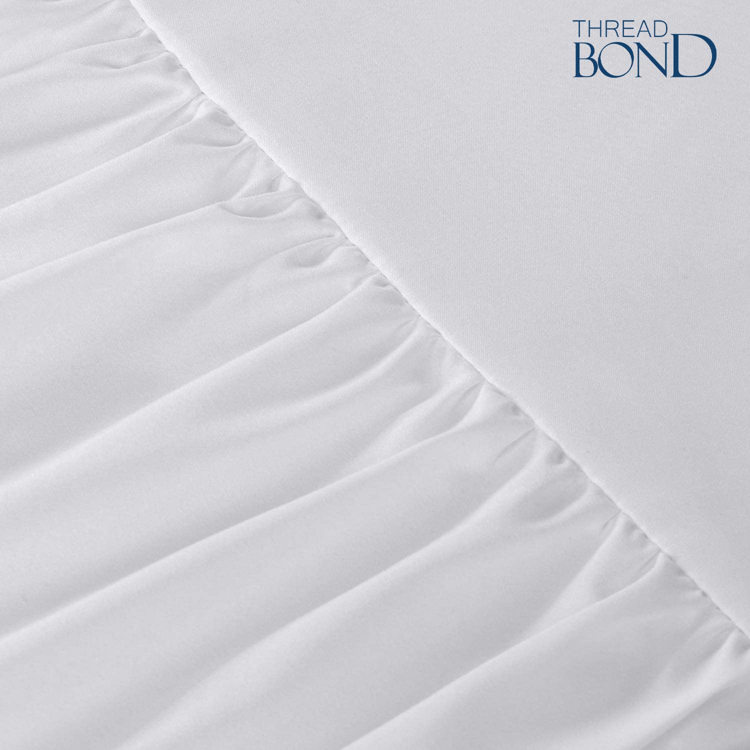 Thread Bond Crib Skirt 100% Microfiber-Durable Elegance for Baby Boys & Girls -Beautiful Ruffles for a Charming Finish -Soft Breathable-Easy On & Off Pleated with a 14” Drop (White Solid)