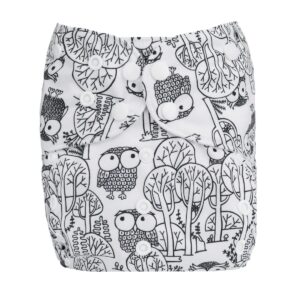 2 to 7 years old cloth diaper nappy pocket reusable washable junior big baby kids toddler (trees owls)