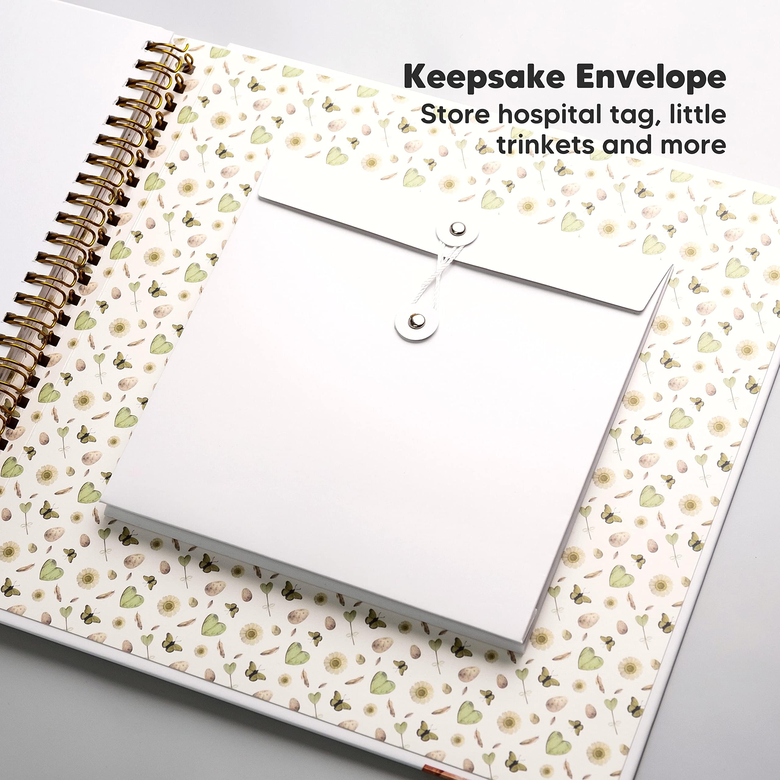 KeaBabies Inkless Hand and Footprint Kit & First 5 Years Baby Memory Book Journal - 4-Pack Ink Pad for Baby Hand and Footprint- 90 Pages Hardcover First Year Keepsake Milestone Baby Book For Boy, Girl