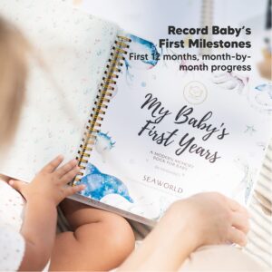 KeaBabies First 5 Years Baby Memory Book Journal & 4-Pack Inkless Hand and Footprint Kit - 90 Pages Hardcover First Year Keepsake Milestone Baby Book for Boys, Girls - Ink Pad for Baby Hand and Footpr