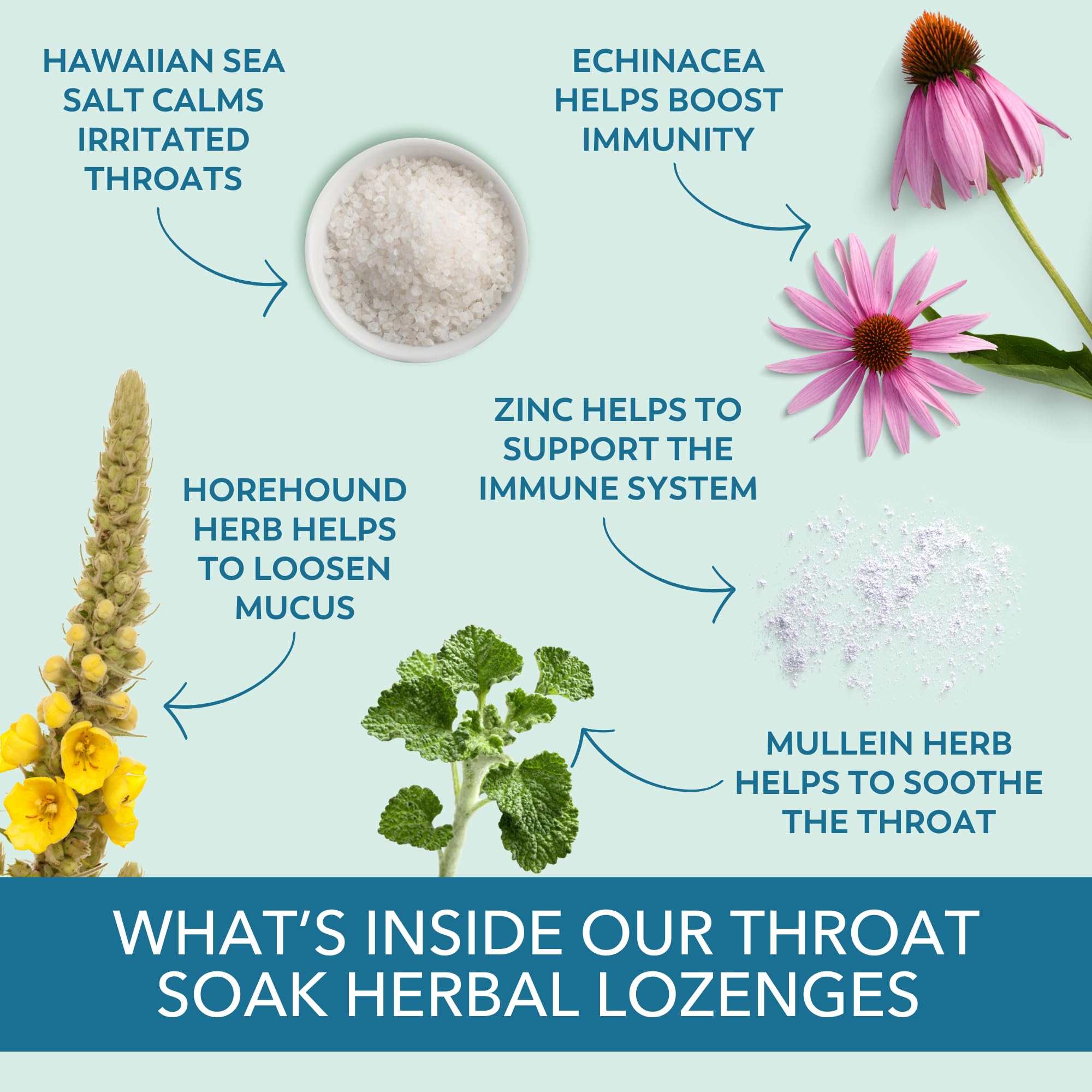 Laki Naturals Throat Soak Herbal Throat Lozenges (14 Ct) – Hawaiian Sea Salt Sore Throat & Dry Mouth Soothing Drops – Vegan, Non-GMO, Sugar-Free & Gluten-Free Sweet and Salty Herbal Candies