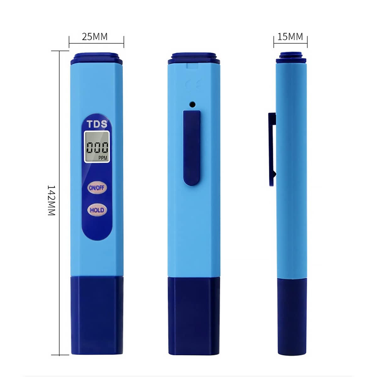 TDS Tester, Electronic Water Meter with 0-9990 PPM Measurement Range Portable for The aquaculture Industry, Swimming Pools, Household tap Water Quality Testing (Blue)