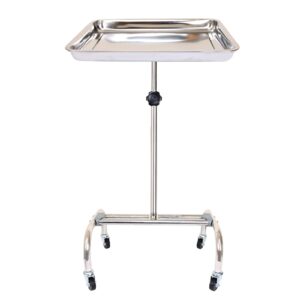 konmee premium mayo instrument stand salon tray medical tray beauty spa tray dentist tray with wheels,stainless steel