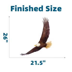 RoyoLam Flying Bald Eagle Wall Decal Nursery Bird of Prey Animal Wall Sticker Removable Peel and Stick Waterproof Wall Art Decor Stickers for Kids Baby Classroom Living Room Playing Room Bedroom