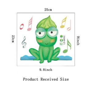 Cute Music Frog Stickers Toilet lid Stickers Wall Decals Animal Wall Stickers for Bedroom Wall Art Mural for Living Room Kids Room Wall Decor