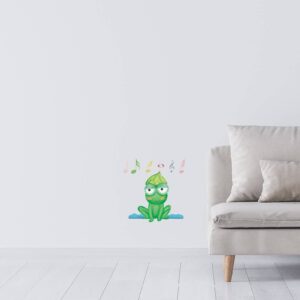 Cute Music Frog Stickers Toilet lid Stickers Wall Decals Animal Wall Stickers for Bedroom Wall Art Mural for Living Room Kids Room Wall Decor