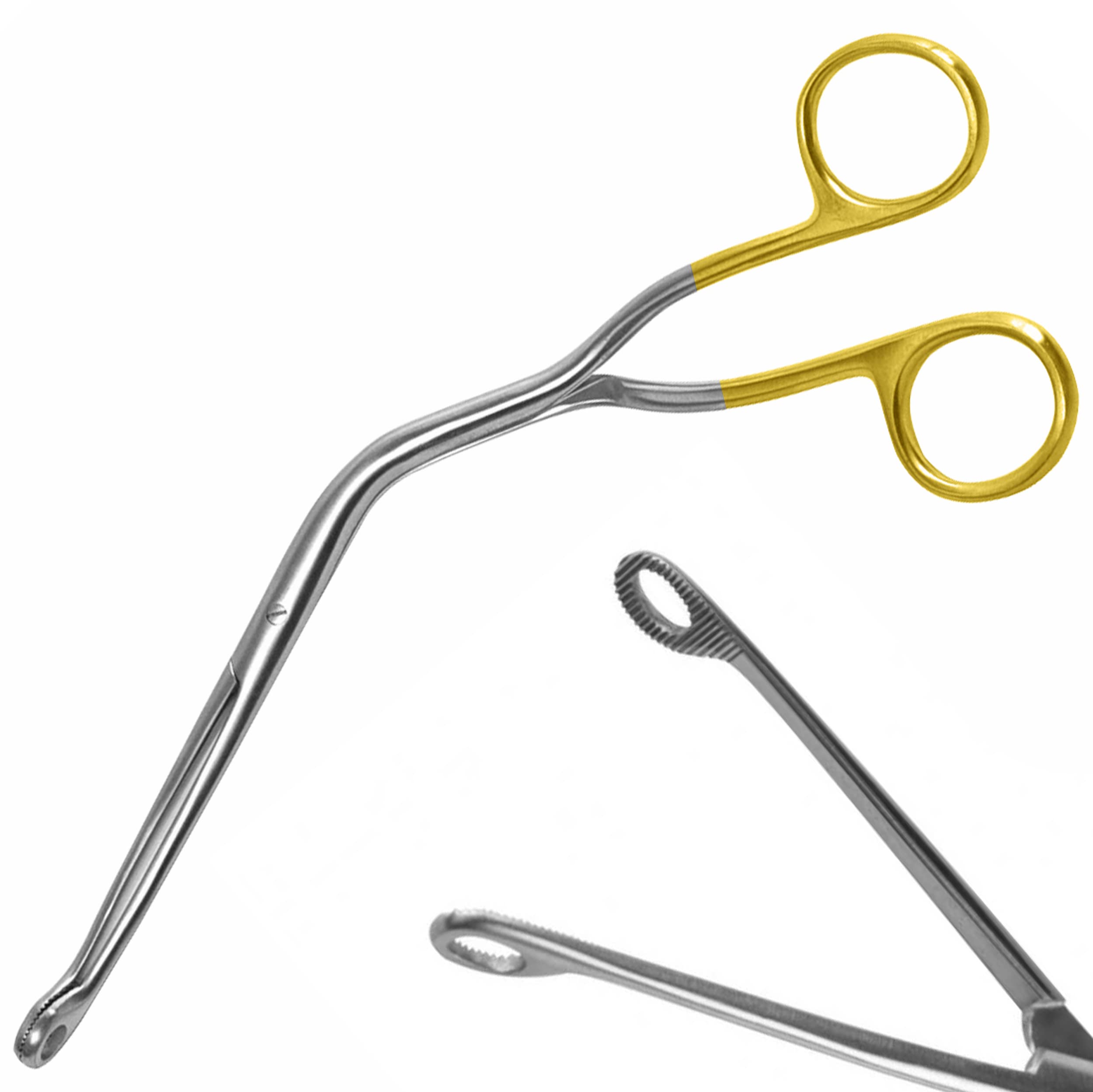 MuskalMed Gold Handle Magill Forceps 6" Infant ENT Anesthesia Instruments EMT EMS Supplies, Medical Tool and Surgical Instrument