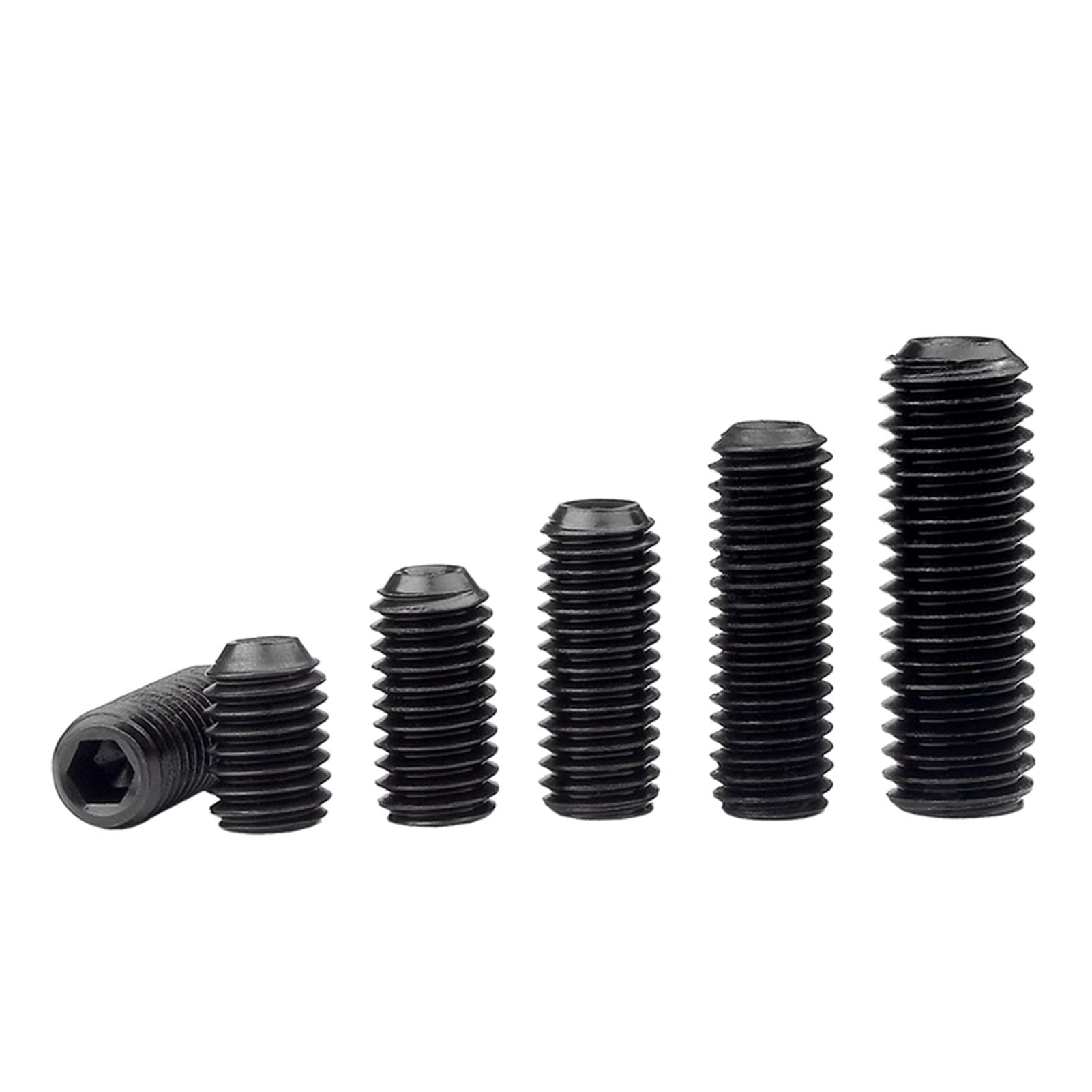 ORANXIN Socket Cap Set Screws Level 12.9 Alloy Steel Cup Point Hex Headless Grub Screw Allen Knobs M4 x 12mm 50 Pcs