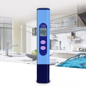 TDS Tester, Electronic Water Meter with 0-9990 PPM Measurement Range Portable for The aquaculture Industry, Swimming Pools, Household tap Water Quality Testing (Blue)