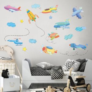 Airplane Wall Decals Plane Wall Stickers for Bedroom Wall Art Mural for Living Room Kids Room Wall Decor