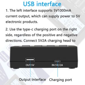 4-Bay 18650 Battery Charger, Test Battery Capacity, LCD Display, Fast Charging, Universal Battery Charger for 3.7V 26650 18650 18350 20650 14500 18500 1.2V AA AAA C SC Size Batteries