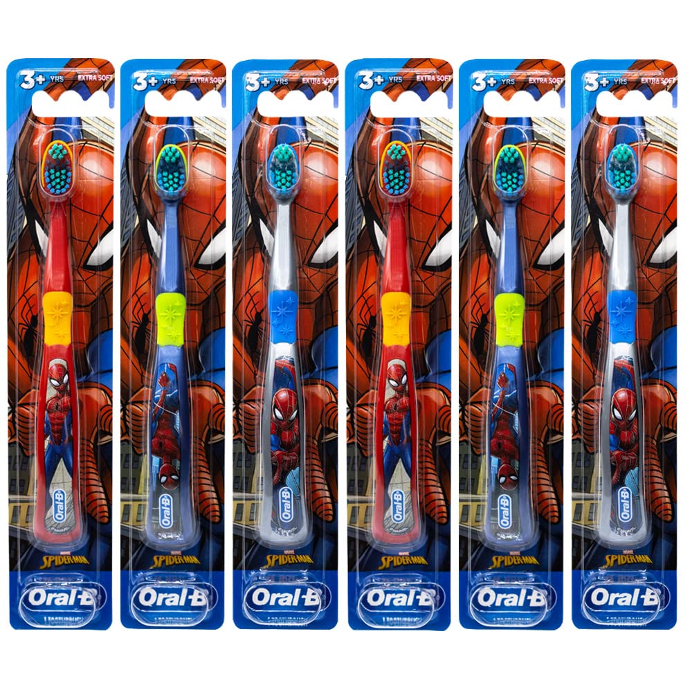 Colgate Marvel Spider-Man Toothbrush, 3+ YRS, Extra Soft (Colors & Characters Very) - Pack of 6