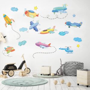 Airplane Wall Decals Plane Wall Stickers for Bedroom Wall Art Mural for Living Room Kids Room Wall Decor