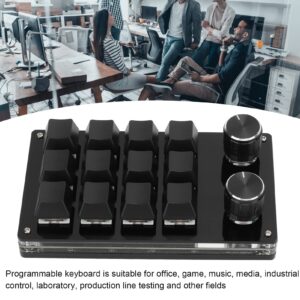 KUIDAMOS 12 Key Mechanical Numpad Mini Mechanical Gaming Keyboard,Macro Keyboard Knob with Knob Function and Type C to USB Interface Mini One Handed One Click Start for Linux OS X(Black)